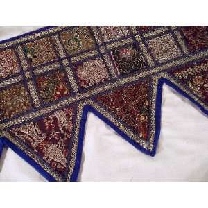  Blue Sari Toran Door Window Valance Topper Tapestry XL 