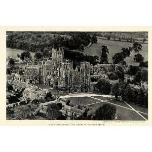   England Architecture Spire   Original Halftone Print