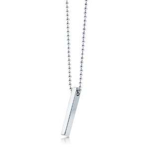   Silver Bar Tag Mens Necklace w/t Ball Chain (Engravable) Jewelry