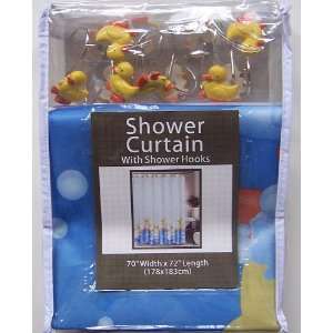   Duck Theme Shower Curtain with Duck Hooks 70 x 72 Everything Else