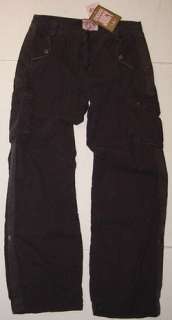 JUICY COUTURE CHARCOAL GREY LOW RISE CARGO JEAN PANTS L  