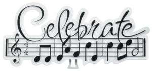 CELEBRATE MUSIC Cake Layon Musical Notes Topper  