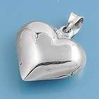 925 Sterling Silver Puffed Heart Pendant 23mm Necklace