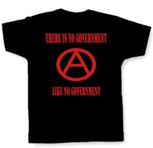 NO GOVERNMENT T SHIRT anarchy anarchist punk crass  