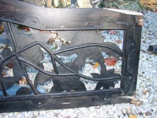 Vintage Shabby Black Back/Top For Wooden Bench