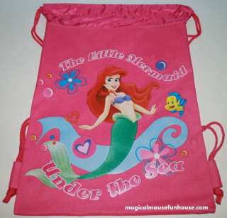 Disney Ariel The Little Mermaid Drawstring Backpack A  
