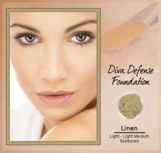 DIVA DEFENSE Sheer Coverage MINERAL FOUNDATION   LINEN  