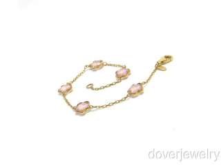 Estate 14K Gold 7.00ct Pink Quartz Flower Bracelet NR  
