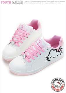 Sanrio Hello Kitty Ladys Comfy Sneakers Low Profile Shoes White Pink 