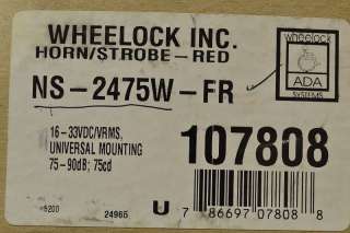 WHEELOCK NS 2475W FR HORN STROBE RED 24V  
