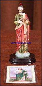 NIB Religious St Jude Statue w/ Holy Card   5 inch NICE  