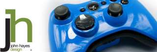  MODDED XBOX 360 BLUE AND BLACK WIRELESS CONTROLLER SHELL CASE MOD 
