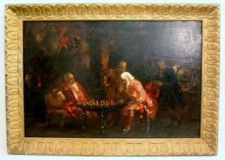 1875 PAINTING OF CHESS PLAYERS BY FEDRERICO ANDREOTTI  