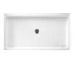   34 in. x 60 in. Solid Surface Single Threshold Shower Floor in White