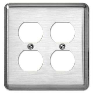 Creative Accents Brushed Chrome 2 Duplex Outlet Wall Plate 2BM118 at 