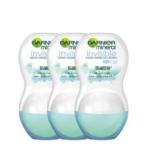 Garnier Mineral Deo Roll On Invisible, 3er Pack (3 x 50 ml)  