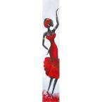  Decor 20 in. x 79 in. Lady Red III Hand Painted Contemporary Artwork