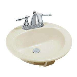 Glacier Bay Aragon Round Drop in Bowl Bathroom Sink in Bone 13 0013 