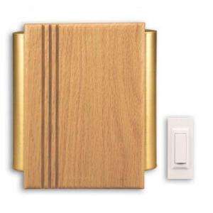 Heath Zenith Wireless Door Chime Kit With Solid Oak Natural Finish 