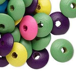 2800 Assorted Bright Color 14mm Rondelle Wood Beads~Mix  
