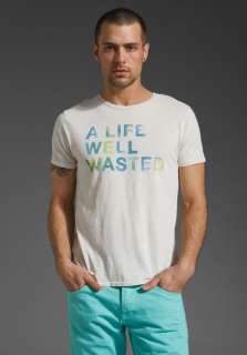 SCOTCH & SODA A Life Well Wasted Tee in Off White  