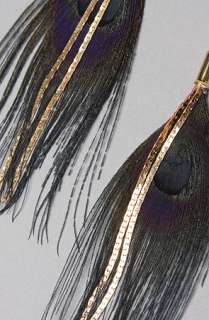 Serefina The Chain Feather Peacock Earring  Karmaloop   Global 