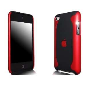 Novo iPod Touch 4, 4G Hard Case Flux Schwarz und Rot Hülle Taschen 