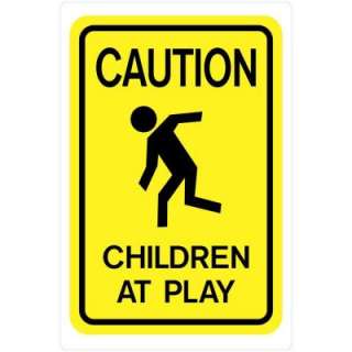   12 in. Plastic Caution Children At Play Sign 840020 