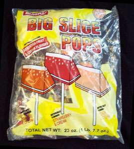 Big Slice Pops Fruit & Cream Pop Candy Sucker Lollipops  
