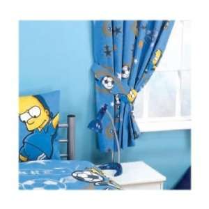 Kinder Vorhang Bart Simpson   Fußball, Vorhang Set blau (170cm x 