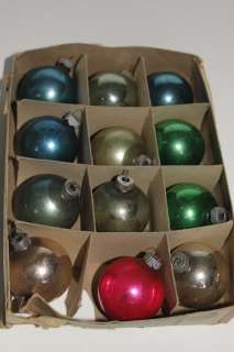 Vintage Shiny Brite Small 2 1/2 Christmas Ornaments 12 in Original 
