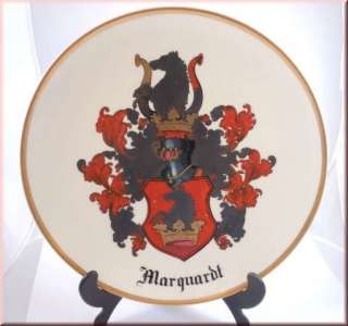 Heraldik Kunstmalerei Wappen Familie Marquardt auf KPM Berlin  