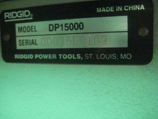 Ridgid Drill Press Model DP15000  