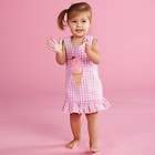 MUD PIE Ice Cream Pom Pom Dress 2T/3T Pink Gingham Chiffon Ruffle!