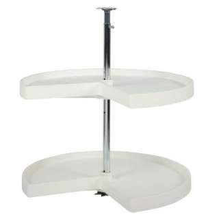 Real Solutions White 24 In. 2 Shelf Kidney Shaped Lazy Susan P KS 24 S 