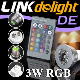 16 Farbwechsel E27/GU10/E14/MR16 3W RGB LED Spot Licht Light Lampe 