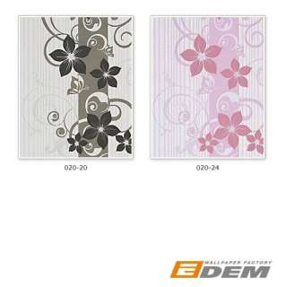 EDEM 020 20 Design Tapete Florales Muster Blumen weiß anthrazit grau 