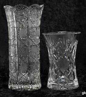Lovely Vases: 1 Waterford Crystal, 1 Pressed Glass 1930s  