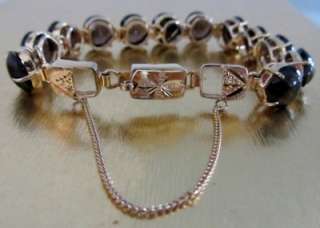 Vintage Gold Vermeil Sterling Silver Cabachon Bracelet  
