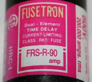 BUSS FUSETRON TIME DELAY FUSE 90A 600VAC RK5 FRS R 90  