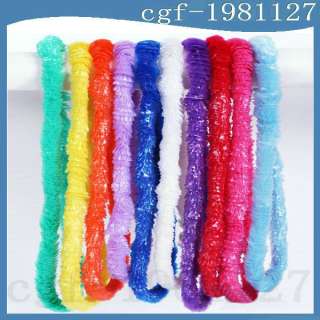 10Pcs Hawaiian Rainbow Colored Plastic Garland Lei Neck  