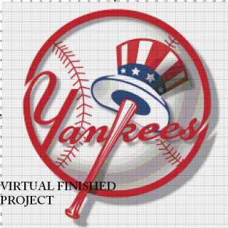 New York Yankees #1 Cross Stitch Pattern Baseball TBB  