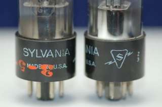 6SN7 GT MATCHED PAIR SYLVANIA VT231 BLACK PLATE TUBES  