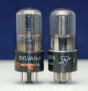 6SN7 GT MATCHED PAIR SYLVANIA VT231 BLACK PLATE TUBES  