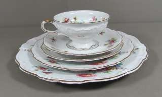 pc Place Setting of EDELSTEIN Bavarian China in MEISSEN FLORAL 
