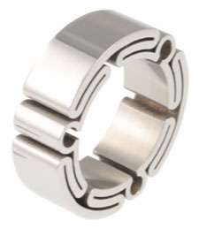 BOLD Folded Stainless Steel OMEGA Men Ring Sizes 9   13  