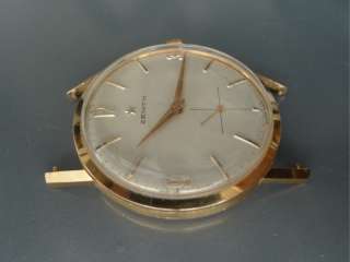 NOS Mint Vintage 1950s ZENITH Solid 18K Gold Dress Watch Large Big 