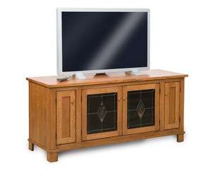   TV Stand Solid Oak Wood LCD LED Console Media Cabinet Storage New