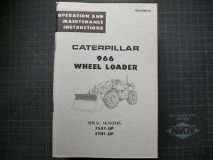 CAT Caterpillar 966 Wheel Loader Operation Operator Maintenance Guide 