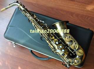 TOP Antique Bronze Eb Alto Saxophone Sax High F# with case  
